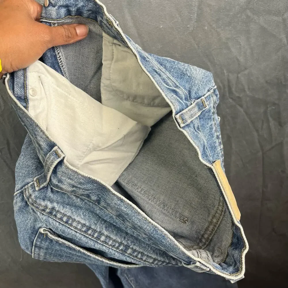 Vintage Lee Jeans 12 Medium Straight Leg Mom Jeans Medium Light Wash High Rise